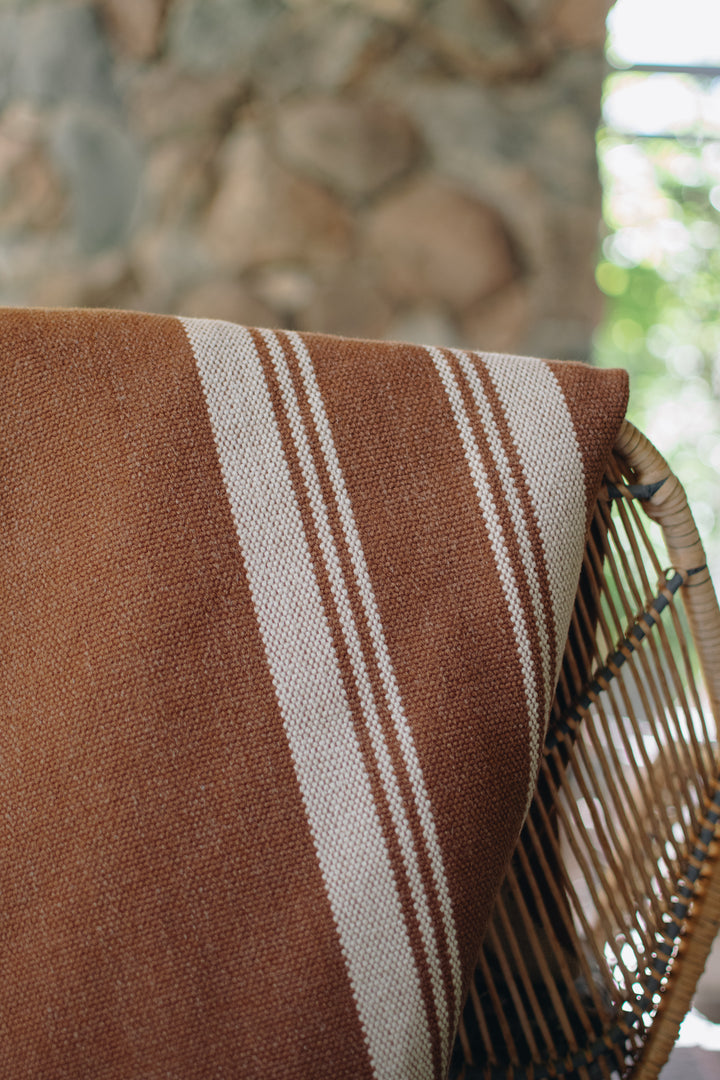Camel Three Stripe Poncho