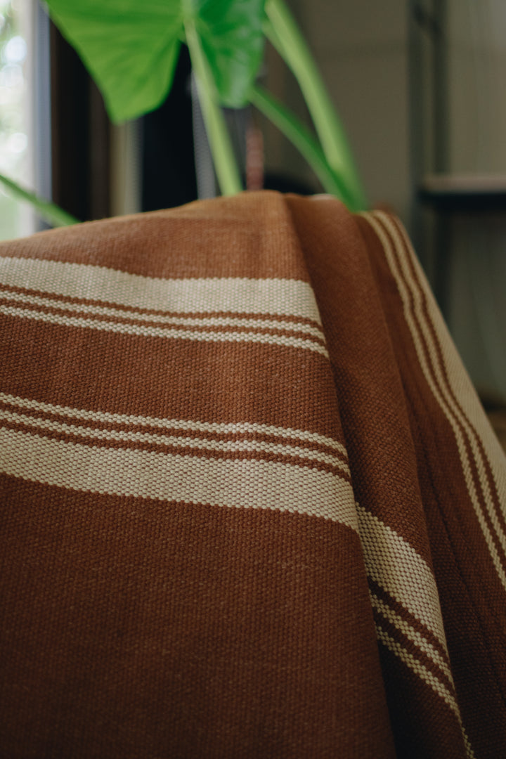 Camel Three Stripe Poncho