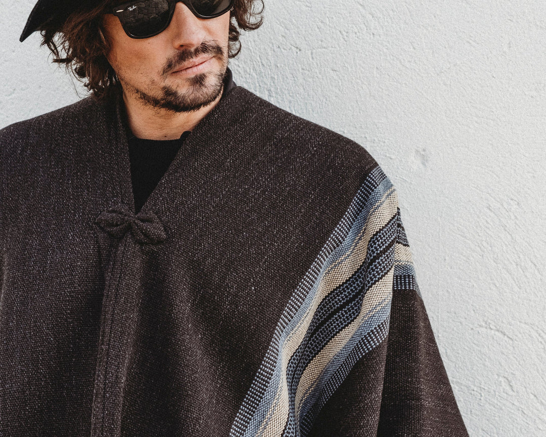 Two-stripe graphite poncho