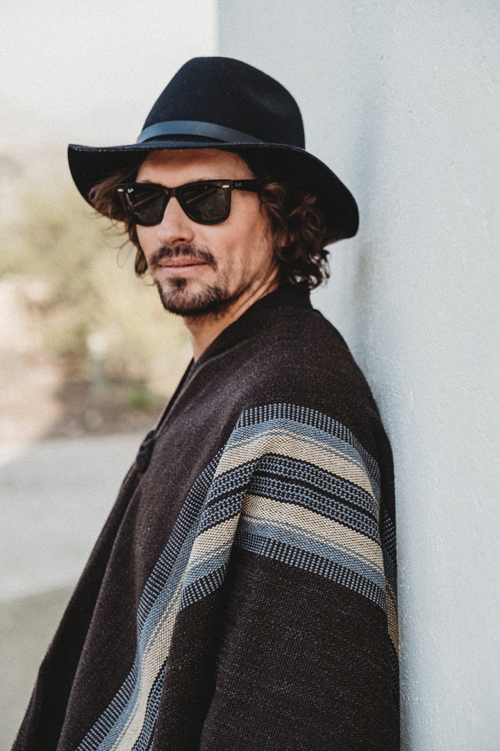 Two-stripe graphite poncho
