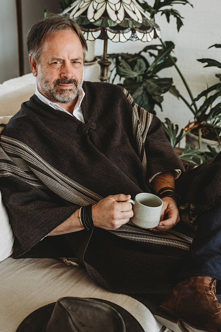 Two-stripe graphite poncho