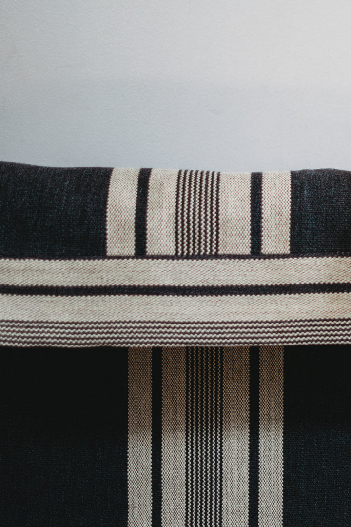 Three-stripe woven border poncho