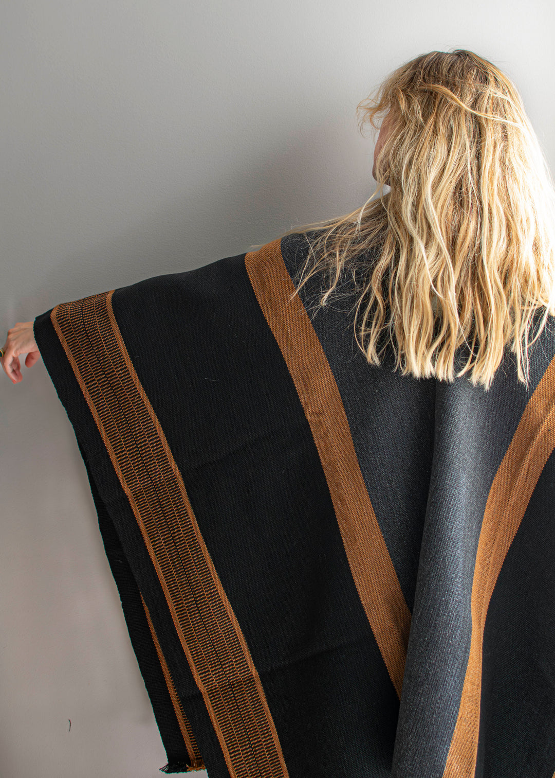 Black Poncho and Graphite Stripes