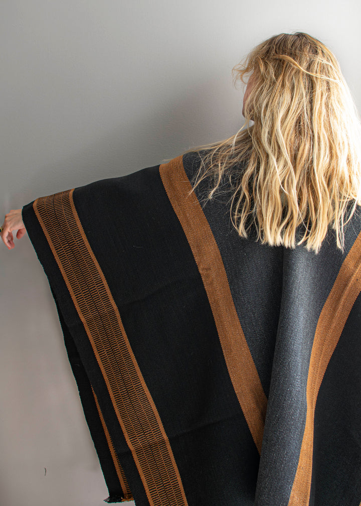 Black Poncho and Graphite Stripes