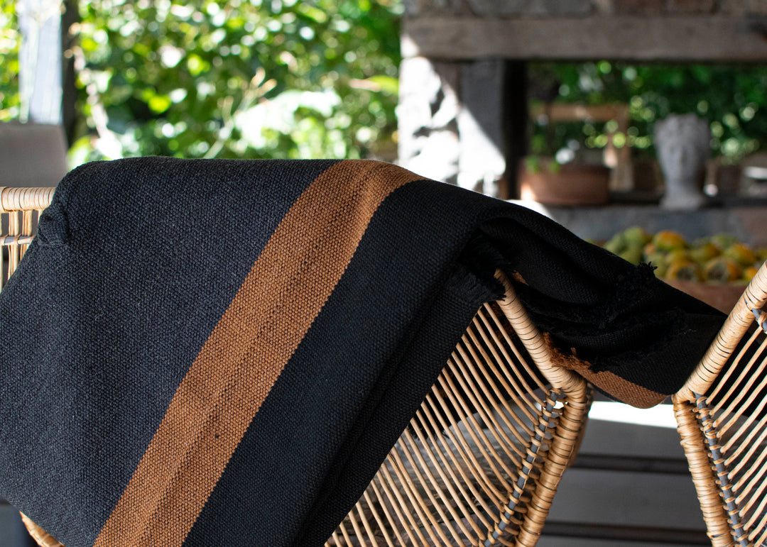 Black Poncho and Graphite Stripes