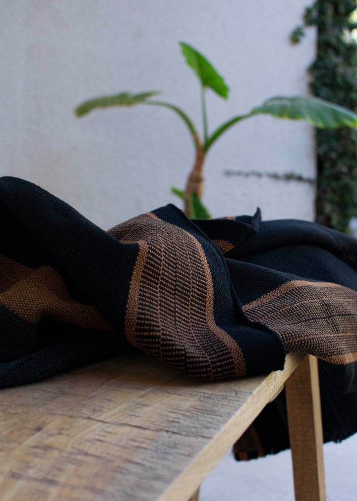 Black Poncho and Graphite Stripes