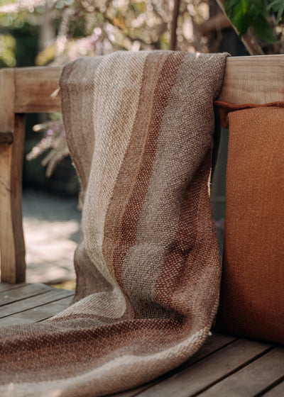 Light brown shawl with stripes