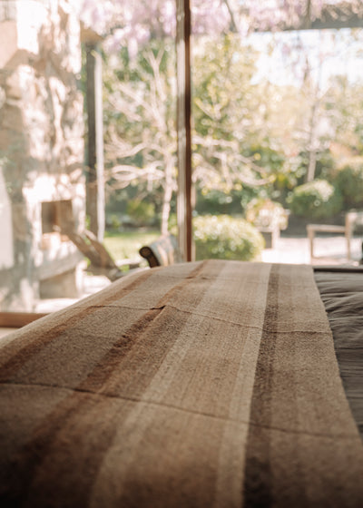 Light brown shawl with stripes