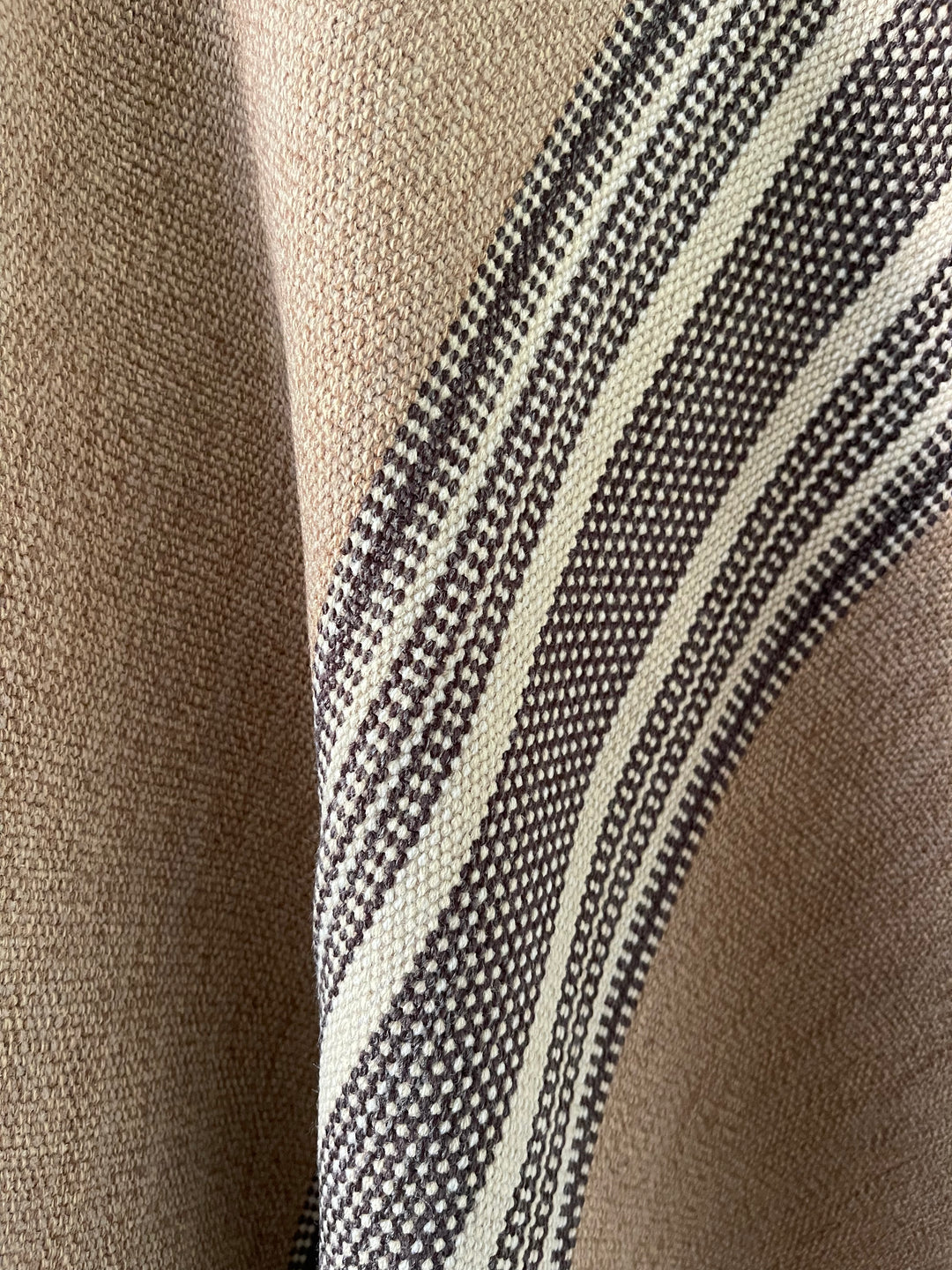 Brown poncho with two stripes