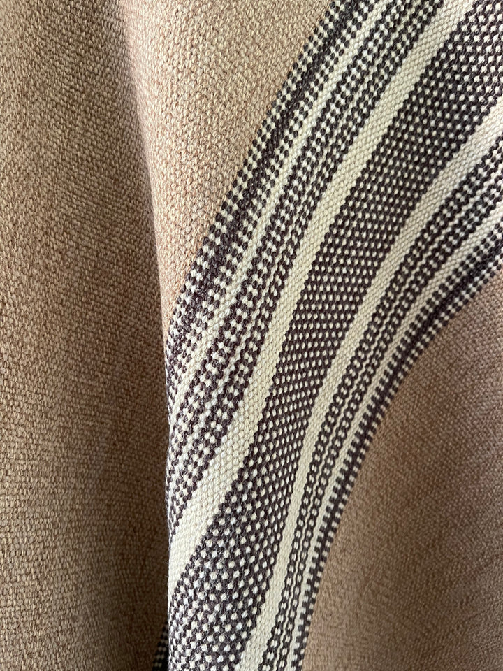 Brown poncho with two stripes