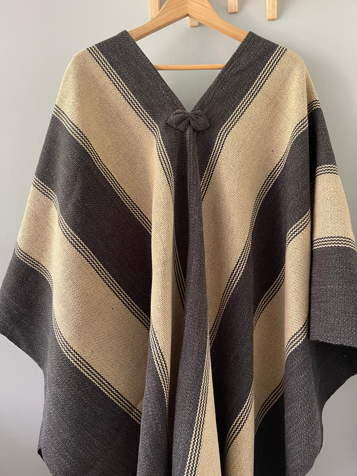 Two-tone gray poncho