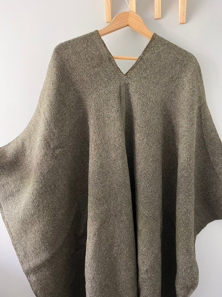 Plain Green Poncho