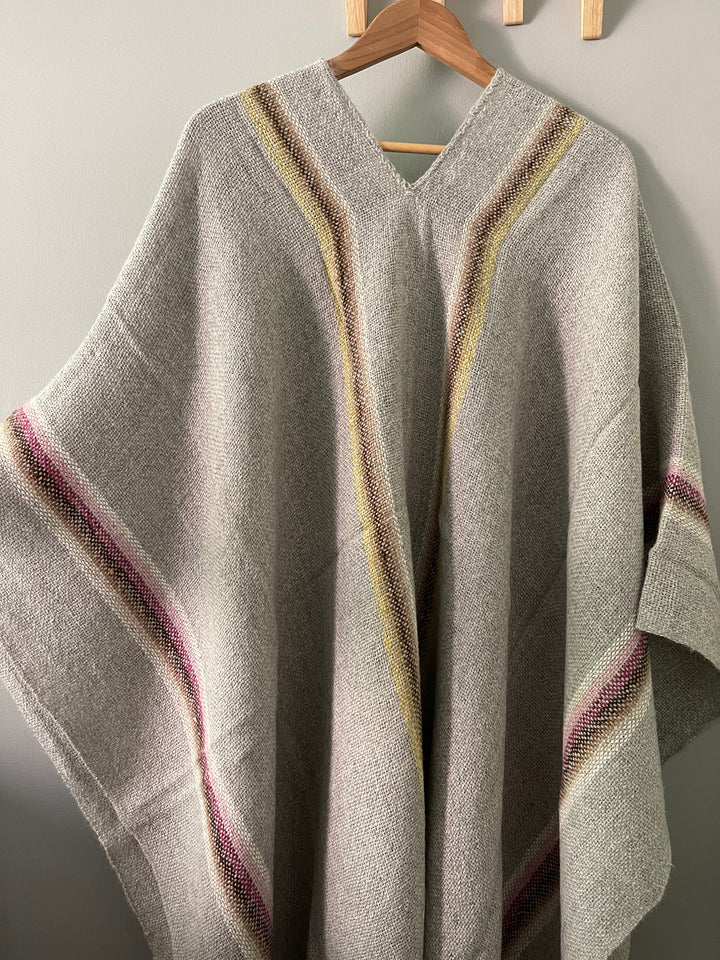 Gray Stripe Poncho