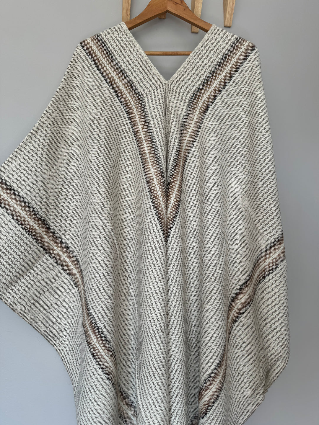 Gray and White Poncho