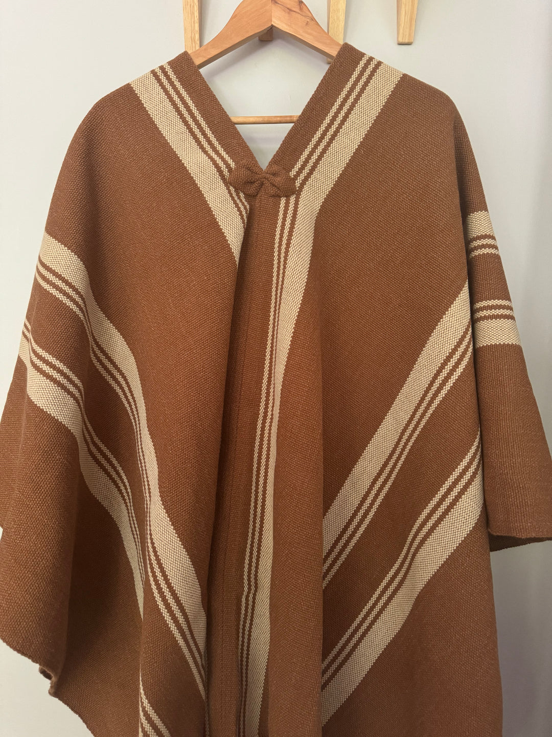 Camel Three Stripe Poncho