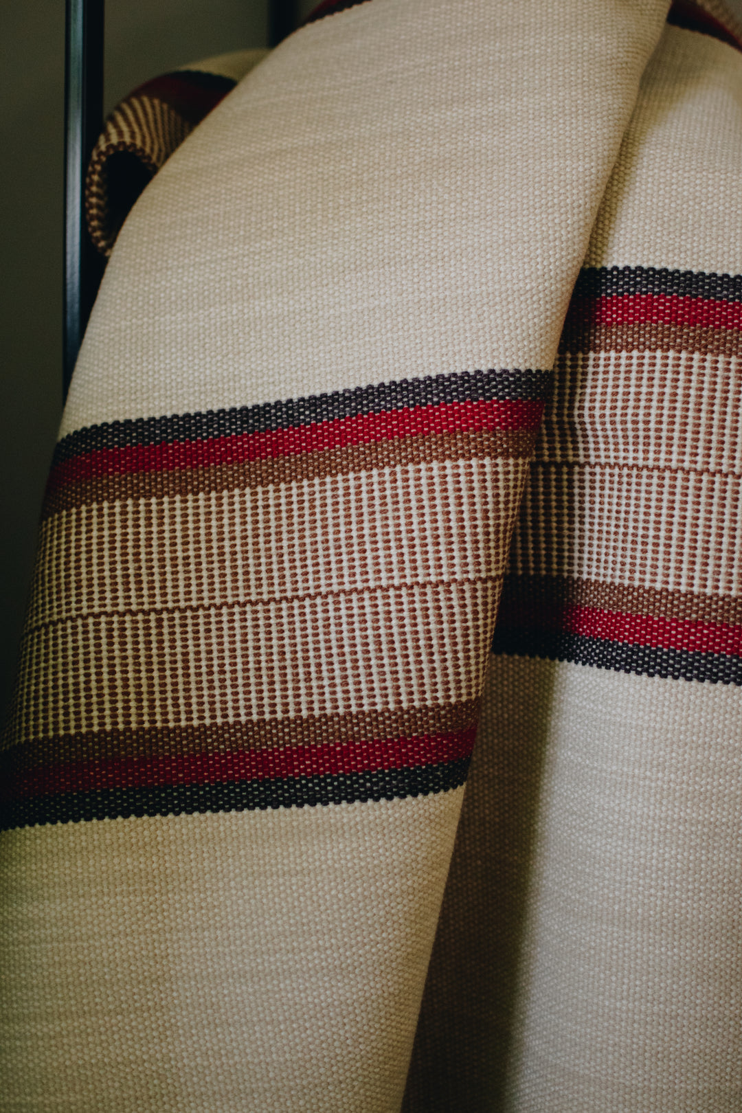 Beige Three Stripe Poncho