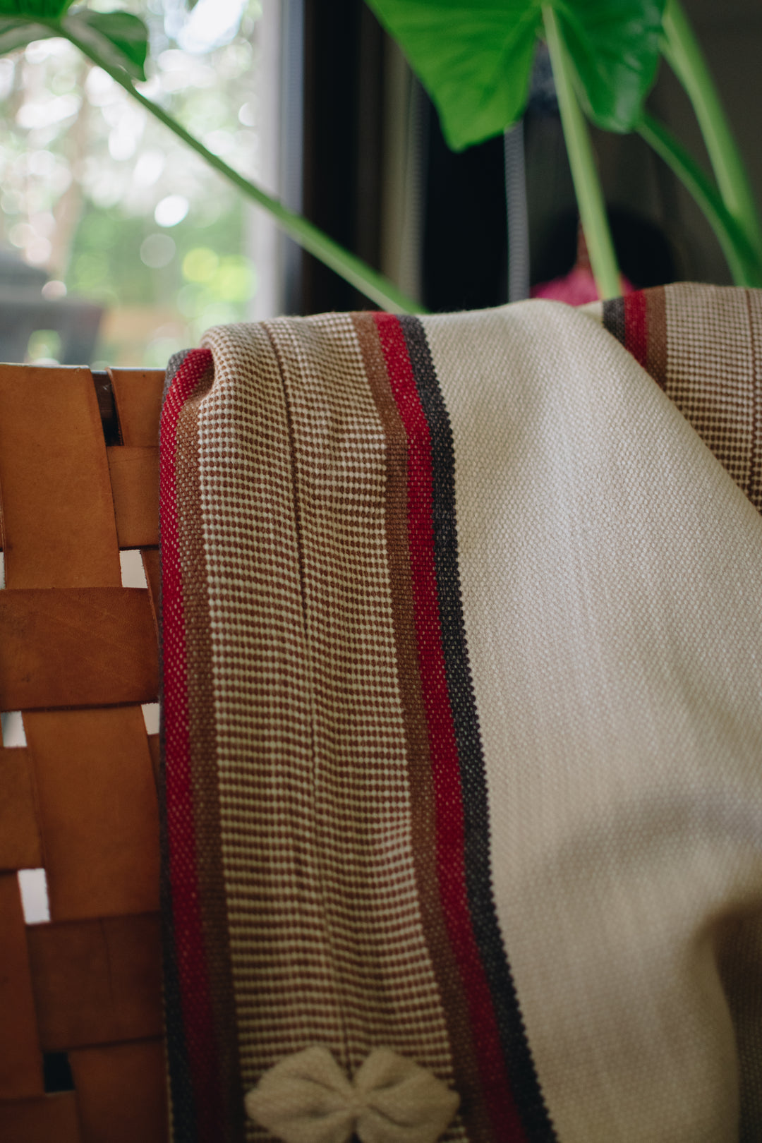 Beige Three Stripe Poncho