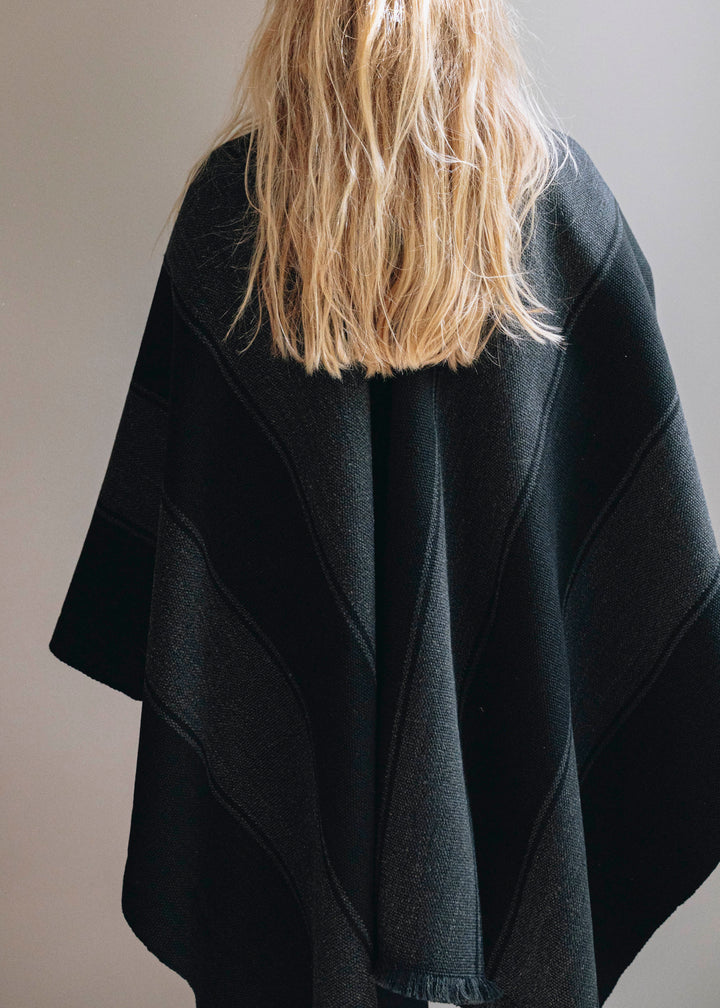 Two-tone gray poncho