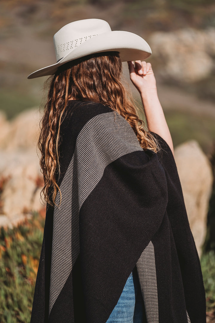 Black Blanket with Two Stripes