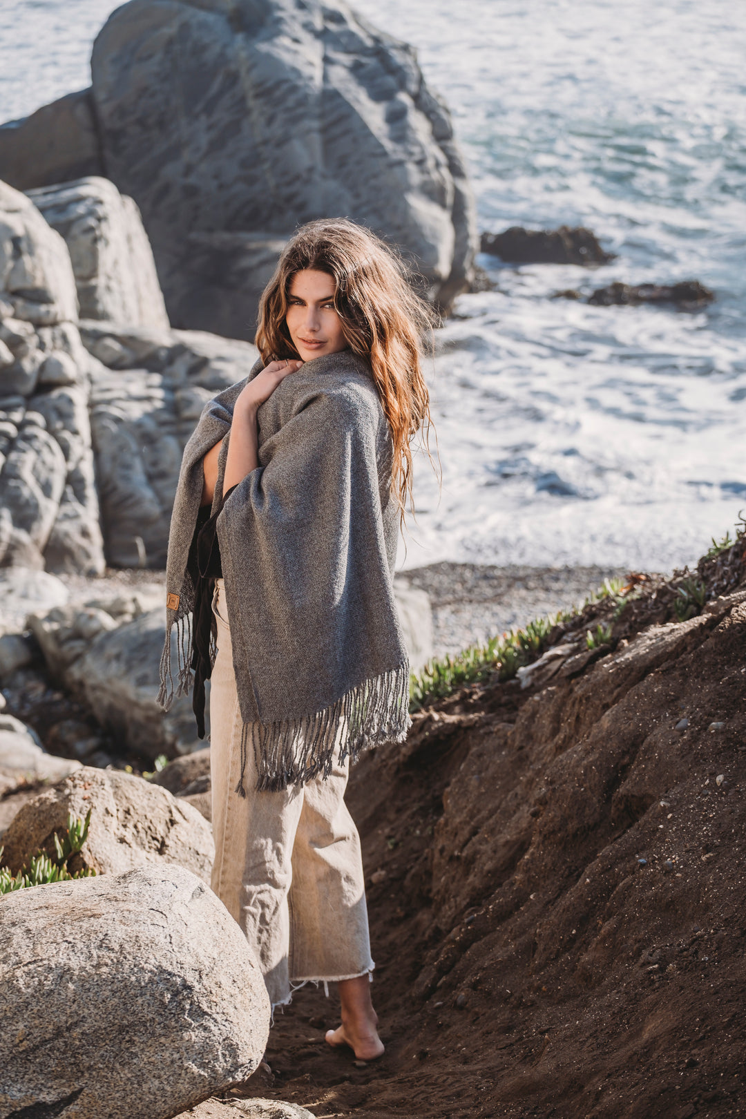 Plain Gray Poncho