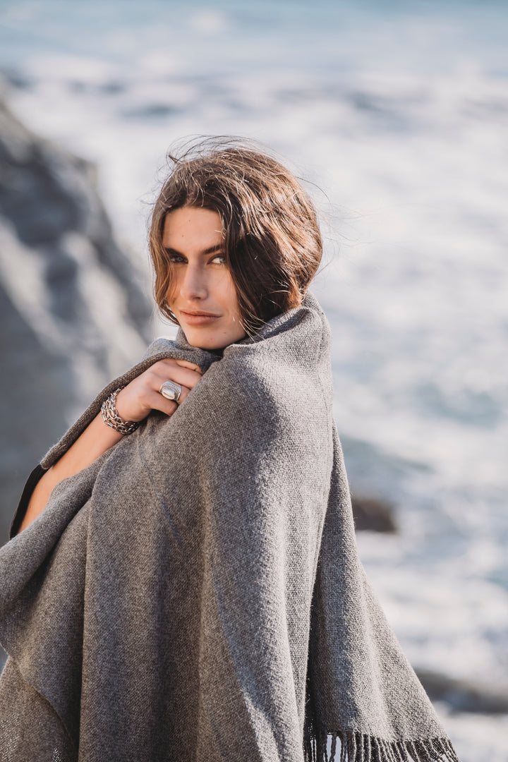 Plain Gray Poncho