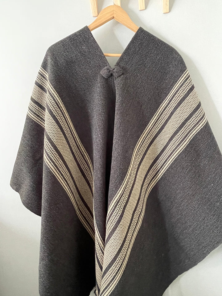 Two-stripe graphite poncho