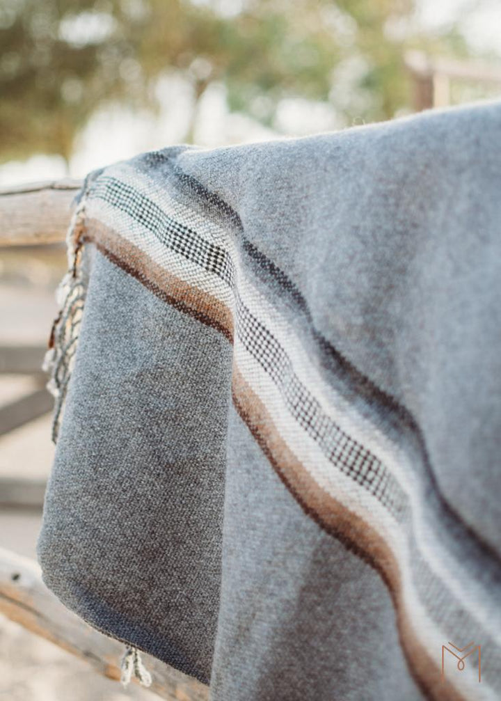 Gray Stripe Poncho