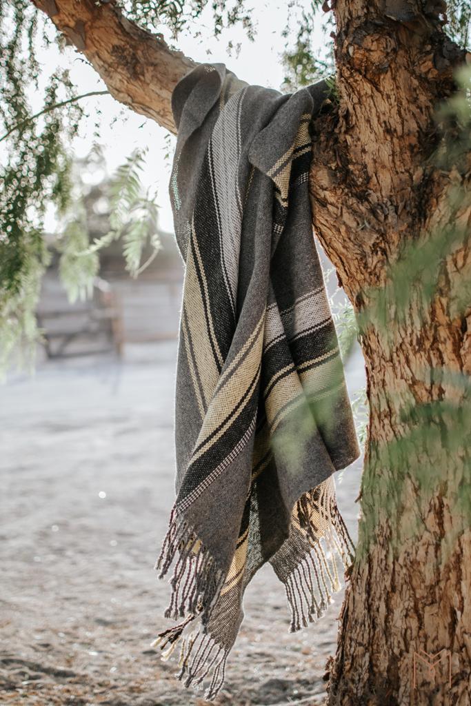 Gray Stripe Poncho