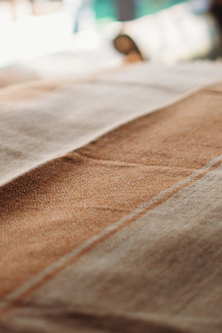 Two-tone light brown and camel poncho