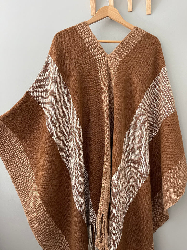 Camel Stripe Poncho