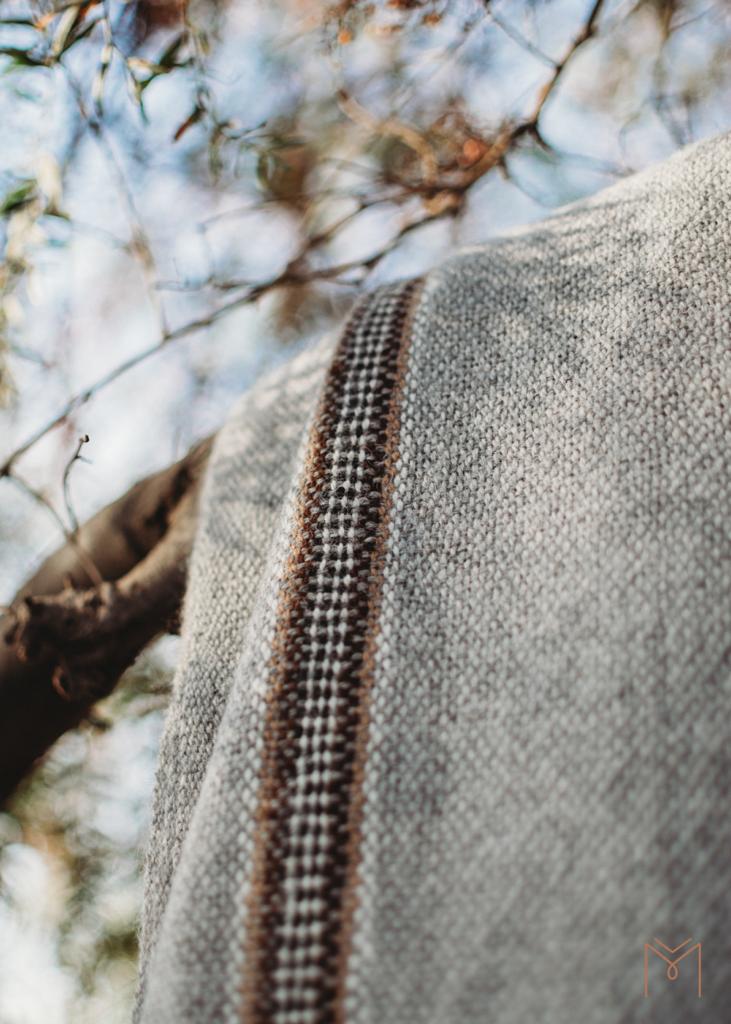 Gray Stripe Poncho