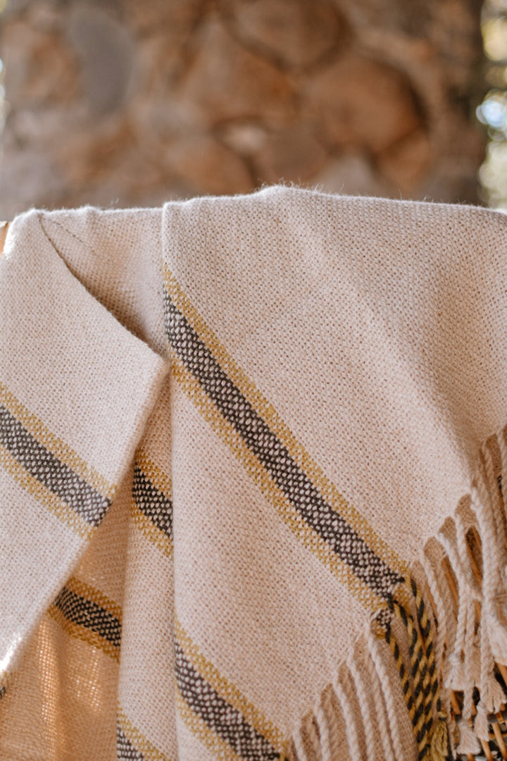 Beige Stripe Poncho