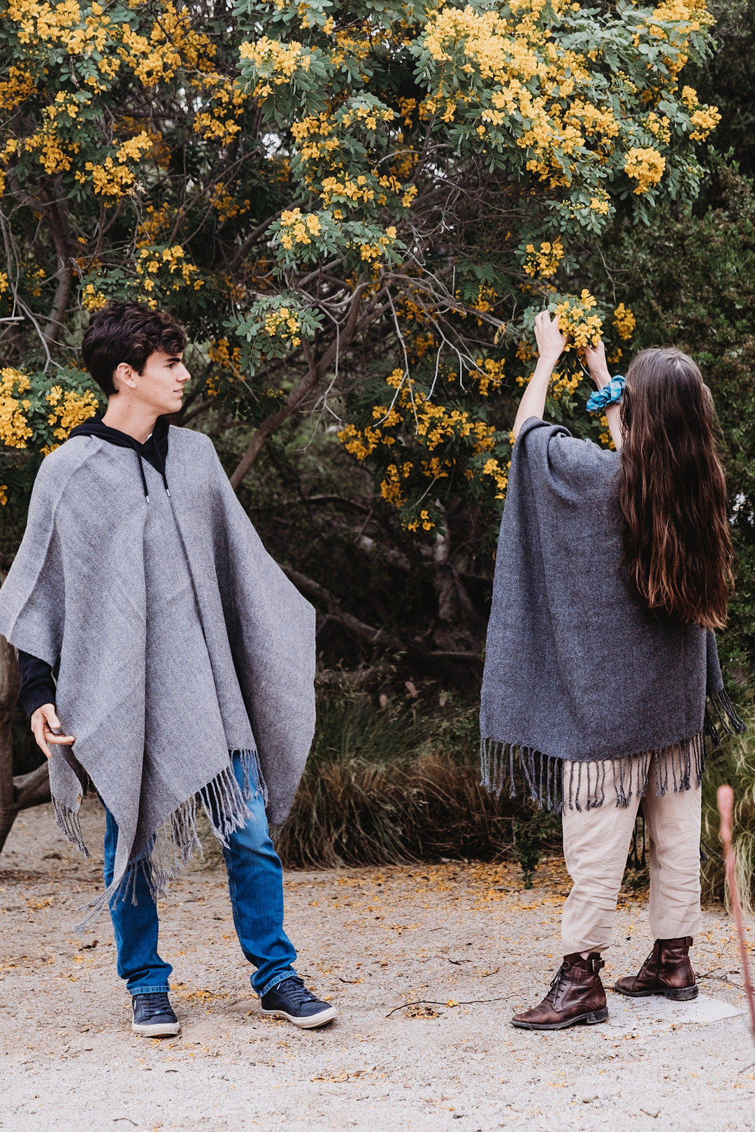 Plain Gray Poncho