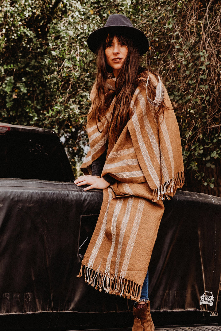 Camel Stripe Ruana
