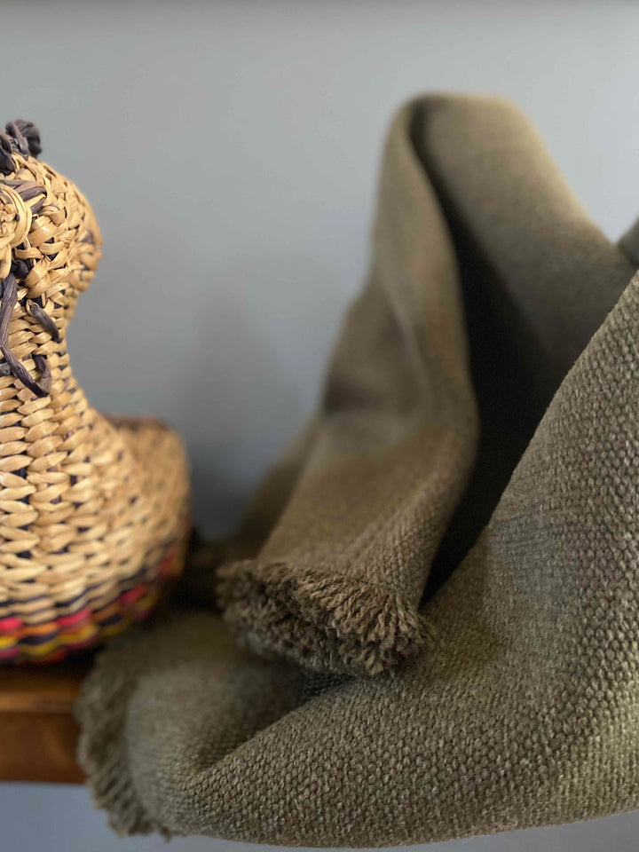 Plain Green Moss Poncho