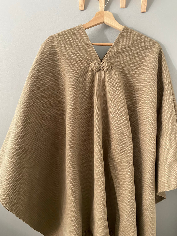 Plain Beige Poncho