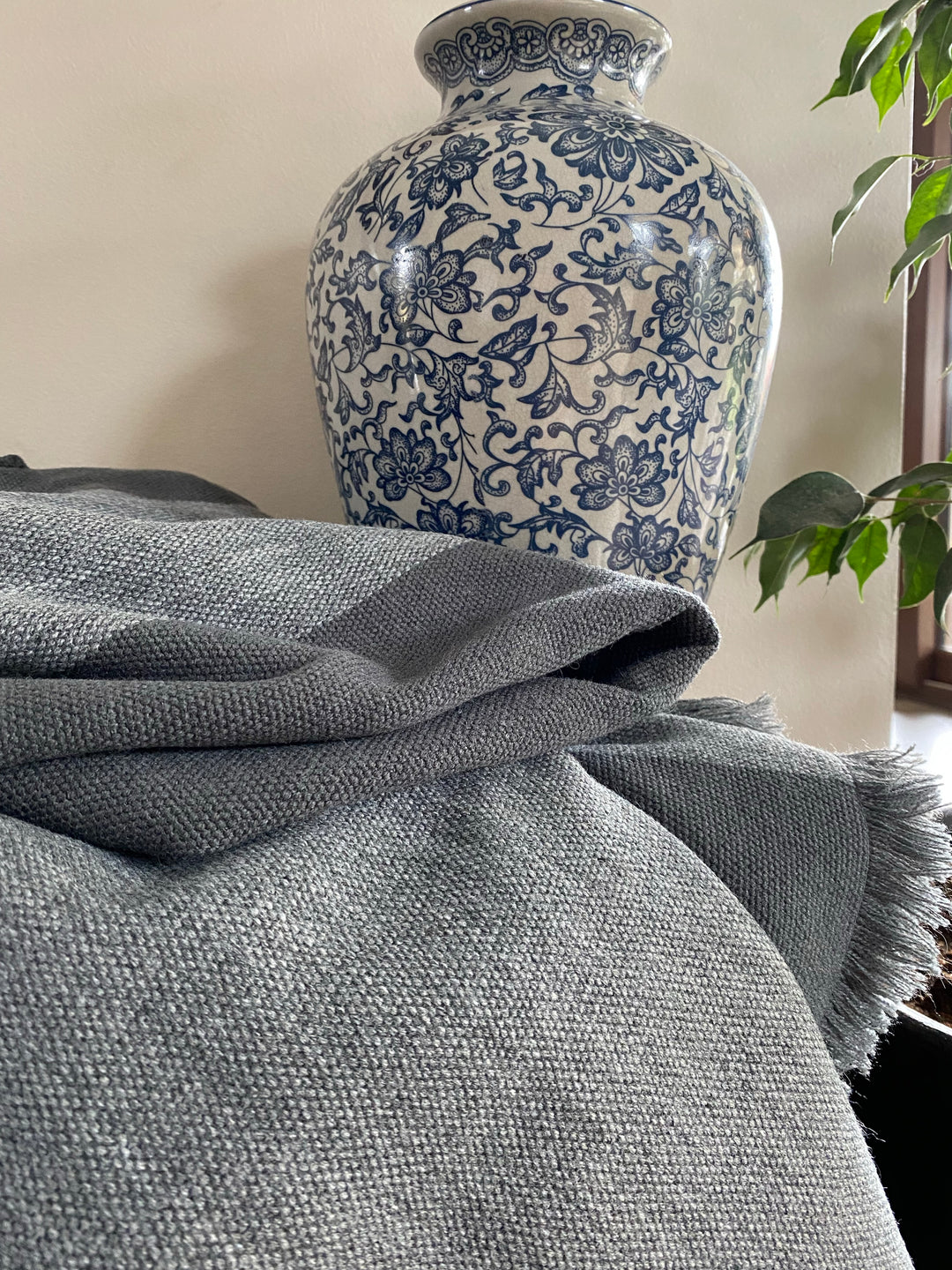 Two-tone gray poncho