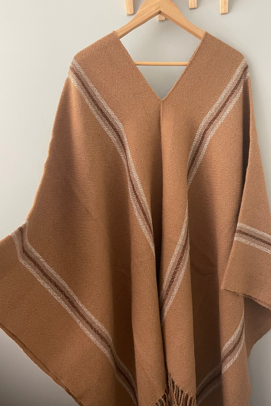 Light Brown Stripe Poncho