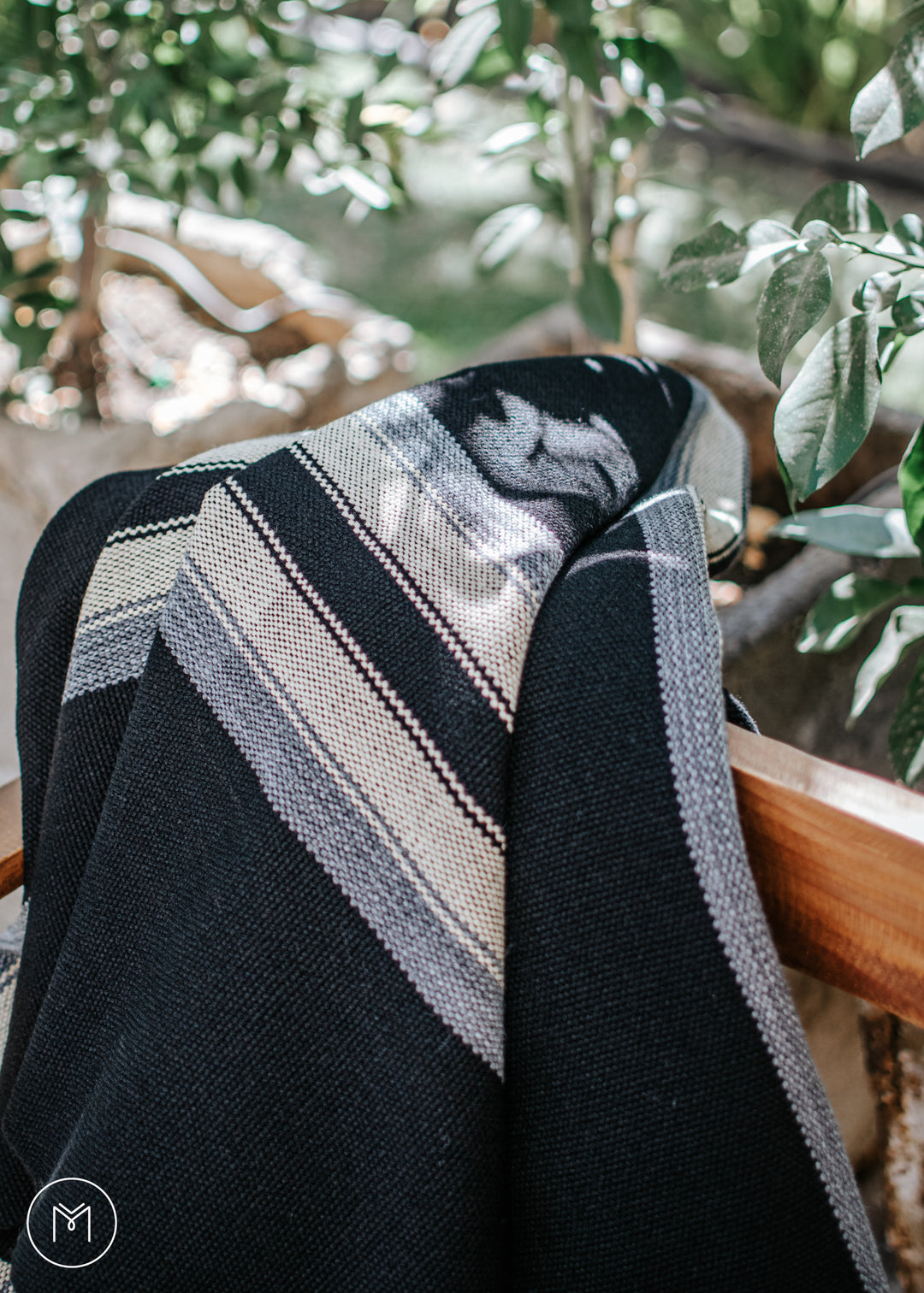 Black Blanket with Three Stripes