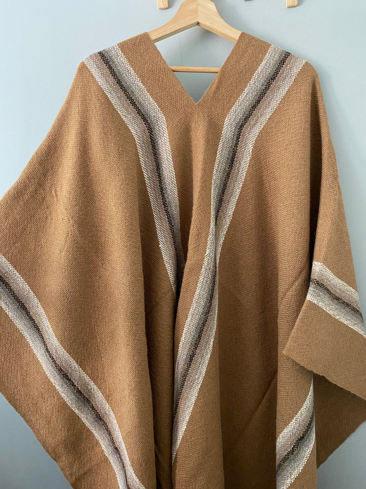 Camel Stripe Poncho
