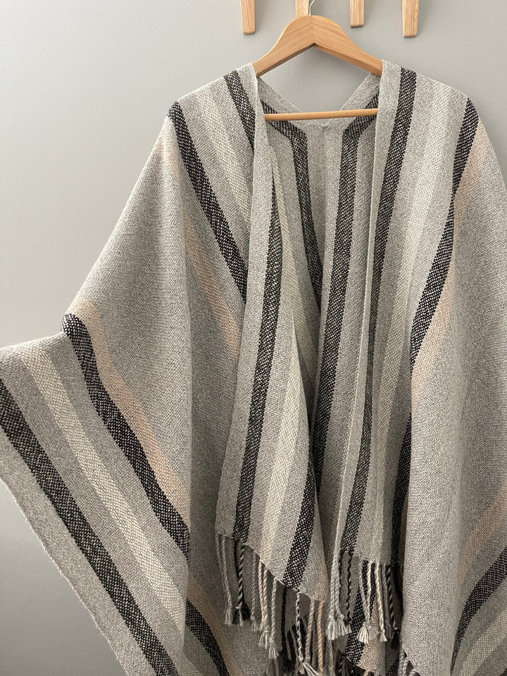 Gray Stripe Ruana