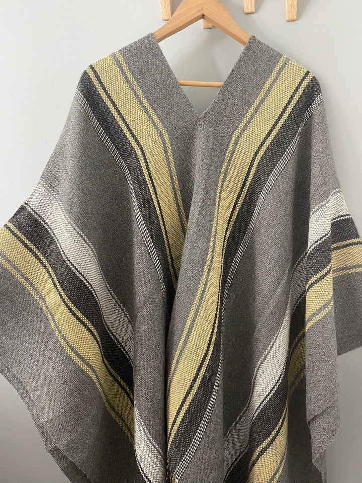 Gray Stripe Poncho