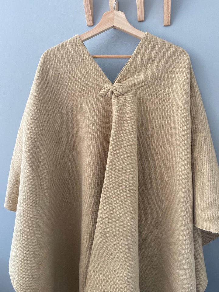 Plain Beige Poncho