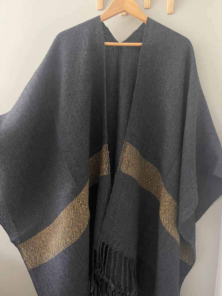 Blue Stripe Ruana