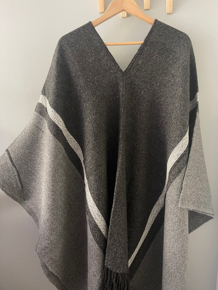Graphite Stripe Poncho
