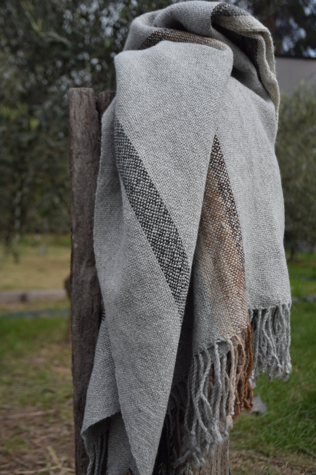 Gray Stripe Poncho