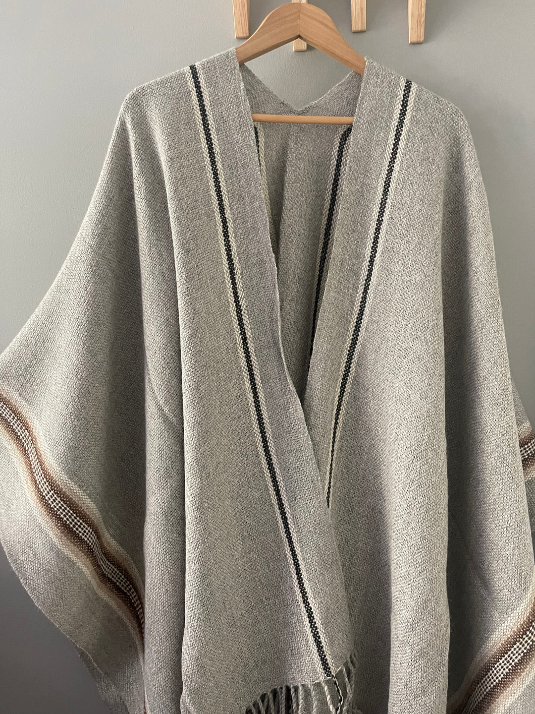 Gray Stripe Ruana