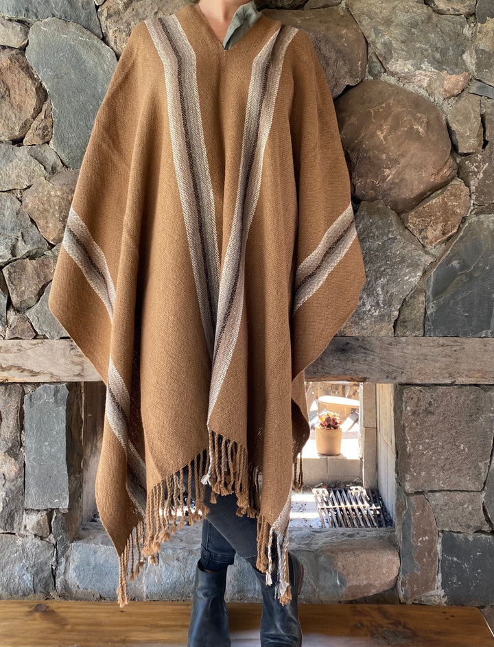 Camel Stripe Poncho