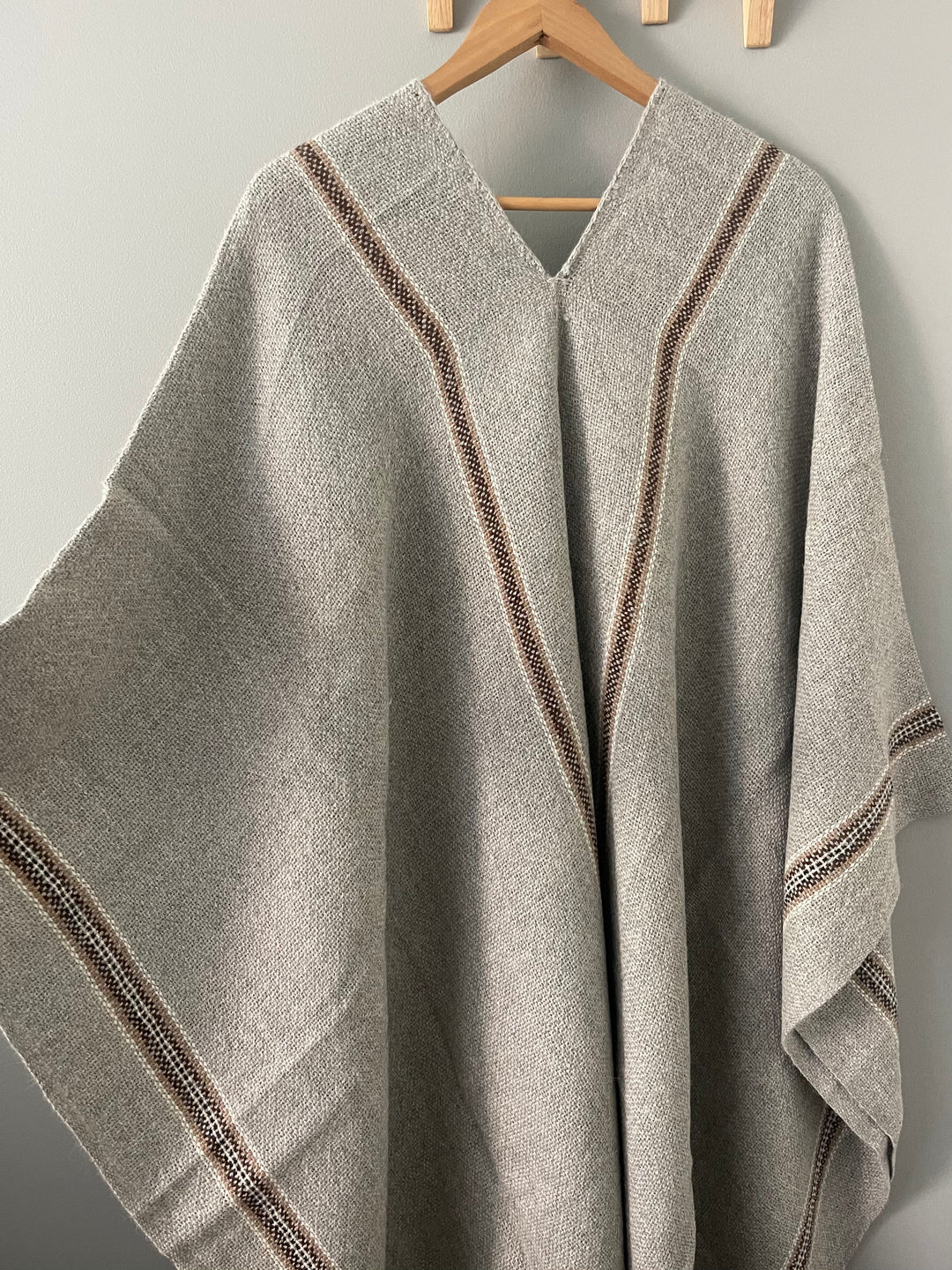 Gray Stripe Poncho