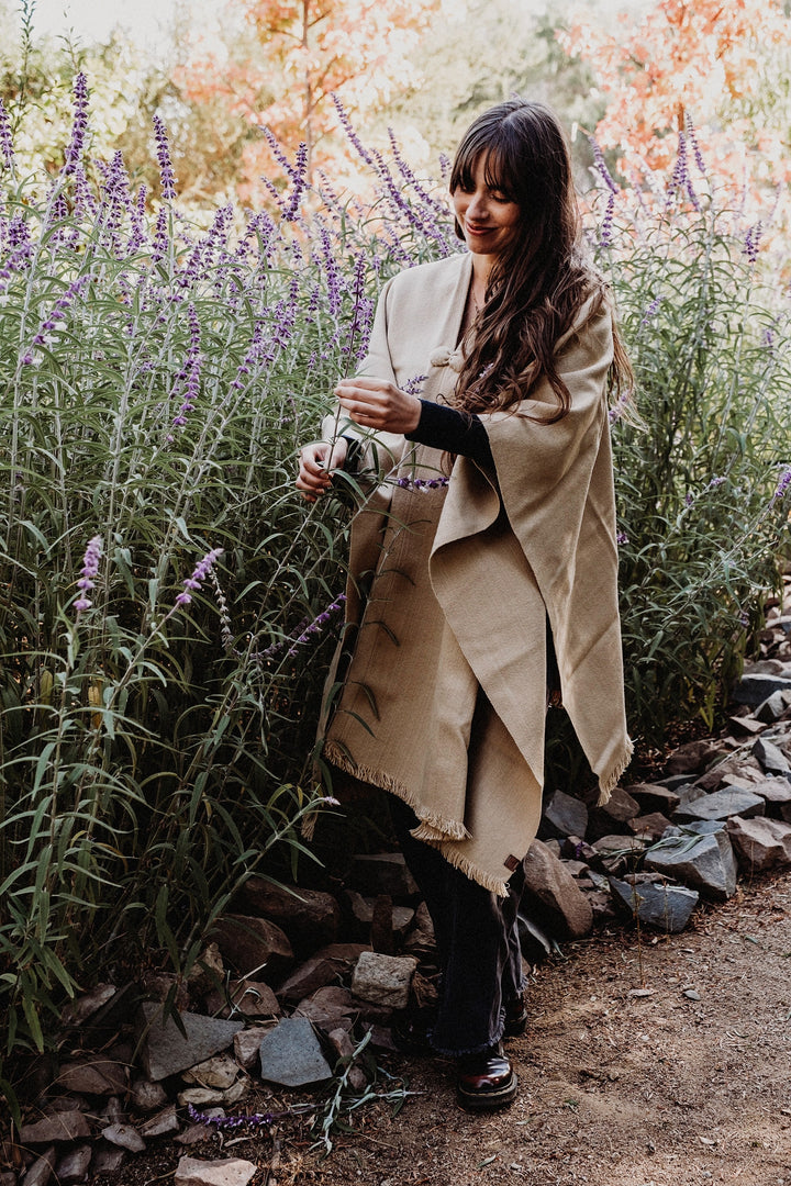 Plain Beige Poncho